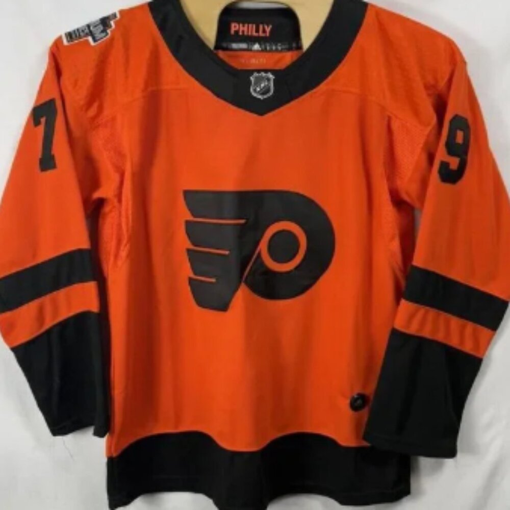 Adidas Carter Hart Philadelphia Flyers 2019 NHL Stadium Series Jersey Orange 52‎